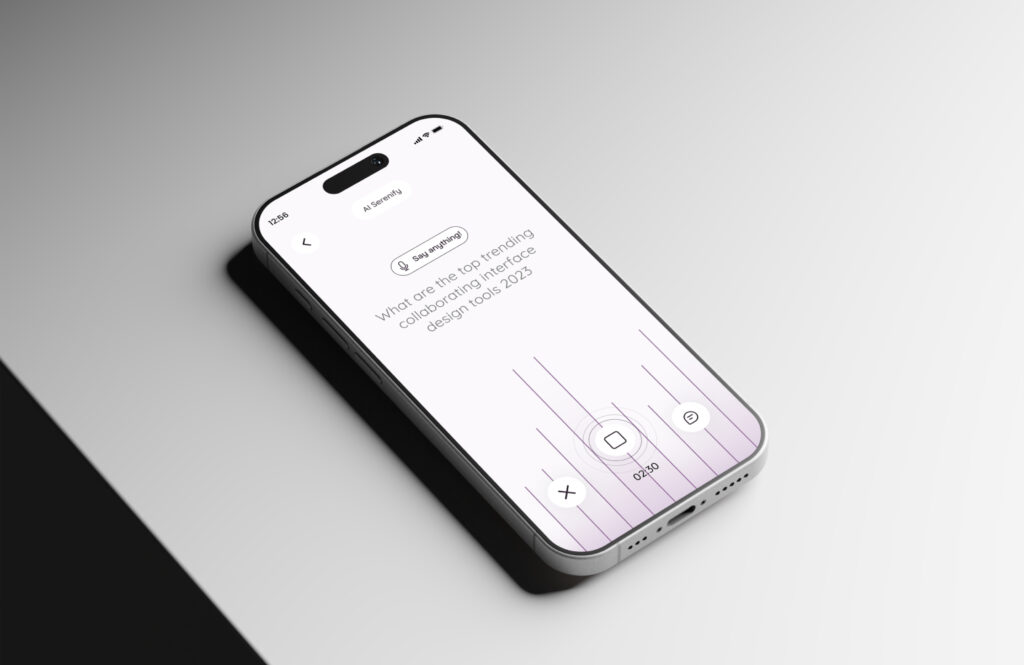 ai voice chat app listening screen design in figma 