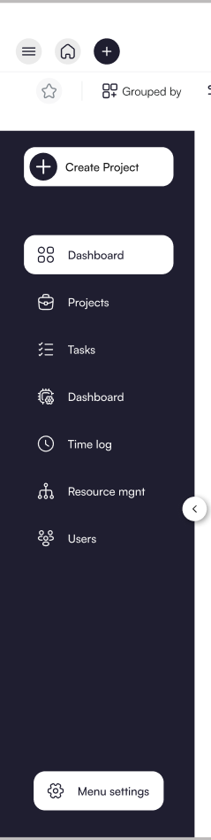 custom crm dashboard sidebar