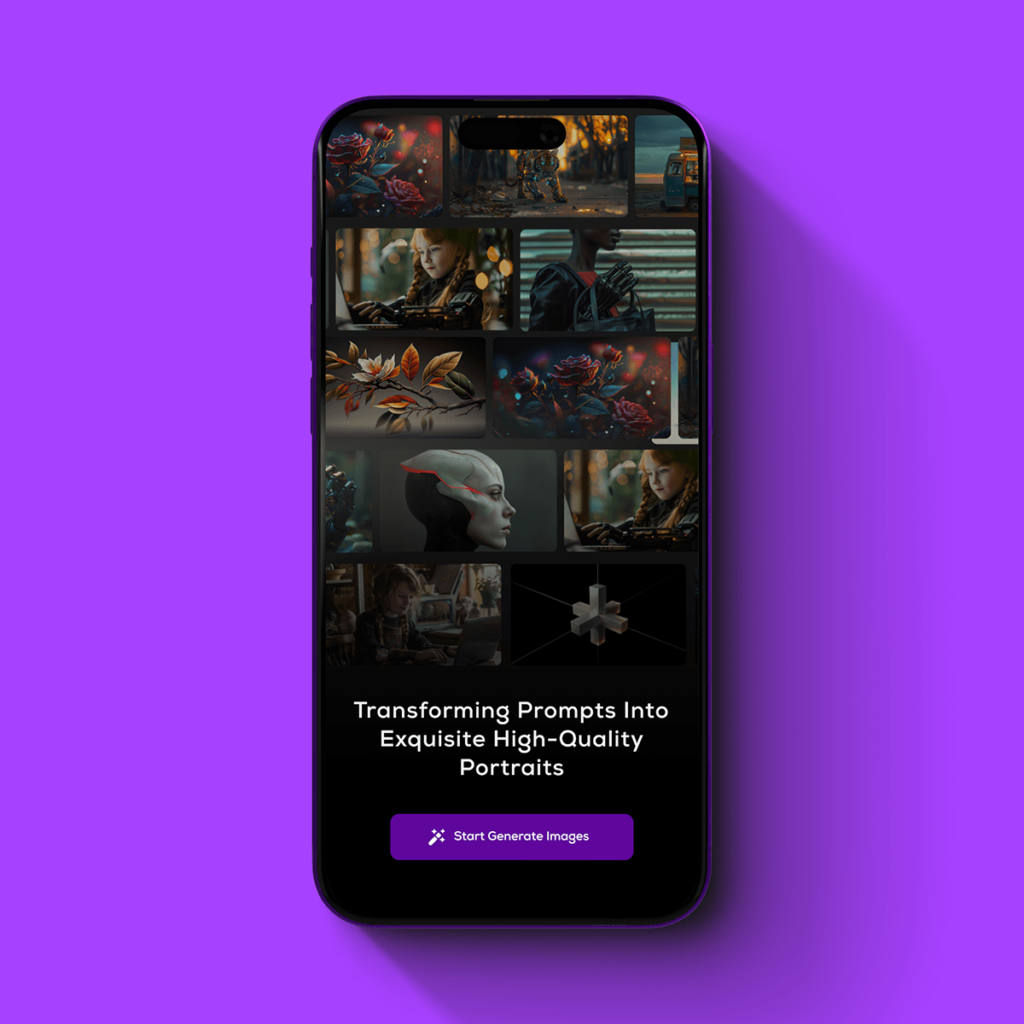 Onboarding Screen Design for AI Image Generator App in Figma
