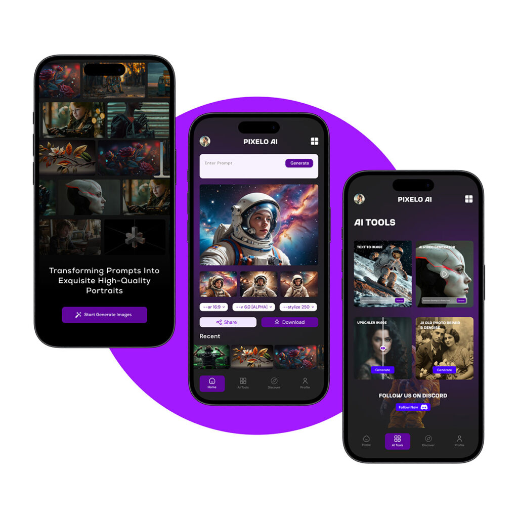 AI Image Generator Mobile App UI Design in Figma