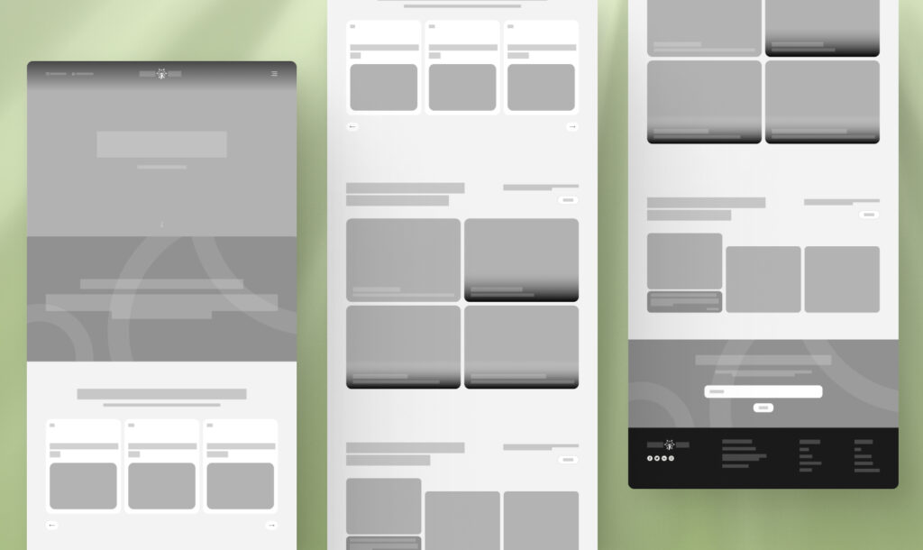 ui/ux landing page wireframes for psychotherapists or psychologists 