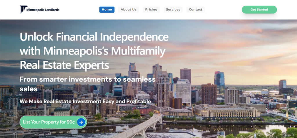 Minneapolis landlord website hero section ui/ux issue