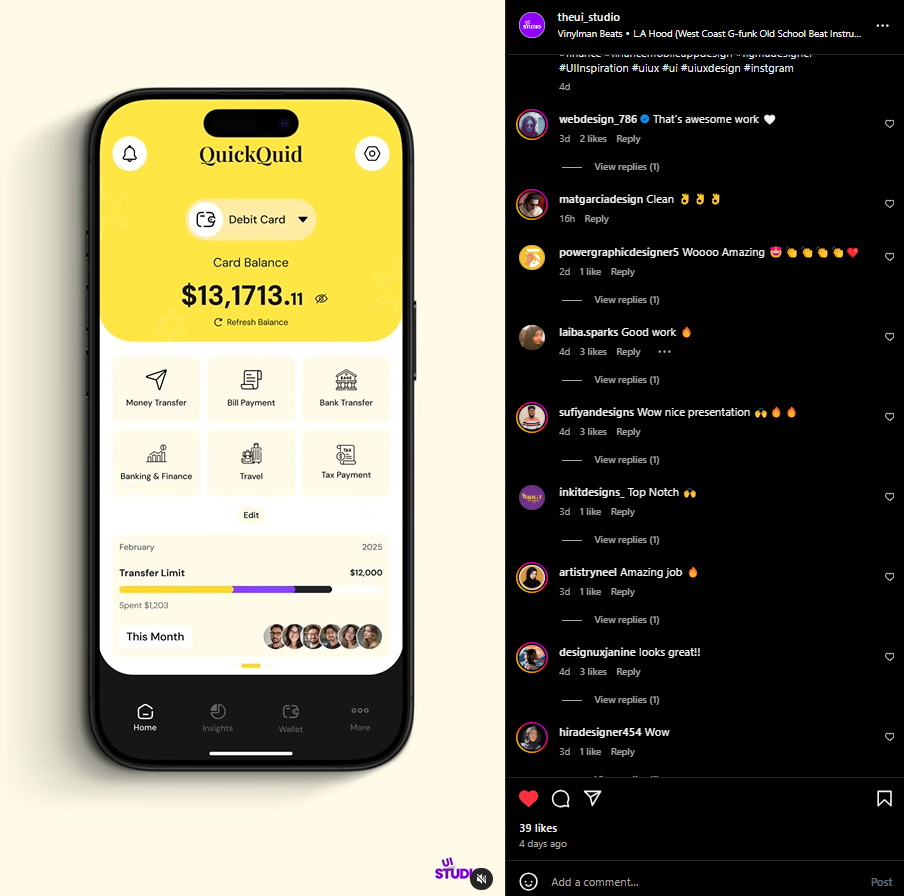 finance mobile app ui design feedback