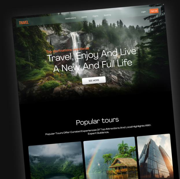 pixel perfect figma to web - travel agency ui/ux
