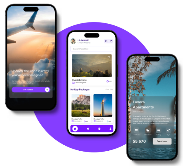 travel agency ui/ux mobile app