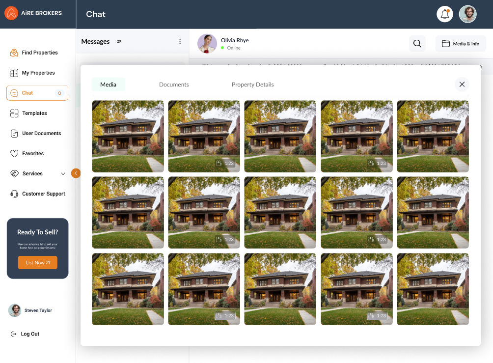Chat UI/UX for Real Estate - revamping the real estate portal design