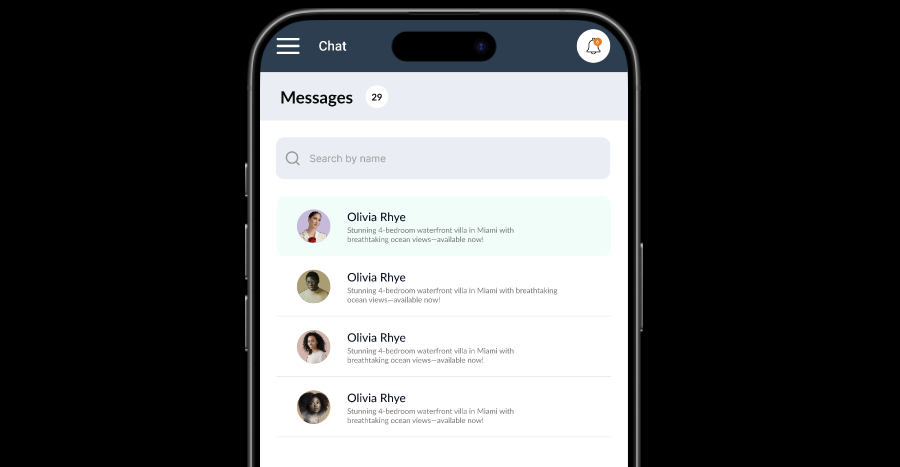real estate SAAS application - chat UI/UX redesigning
