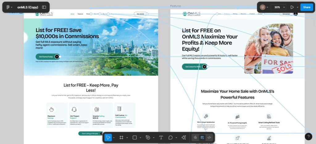 mls listing website ui ux design in figma