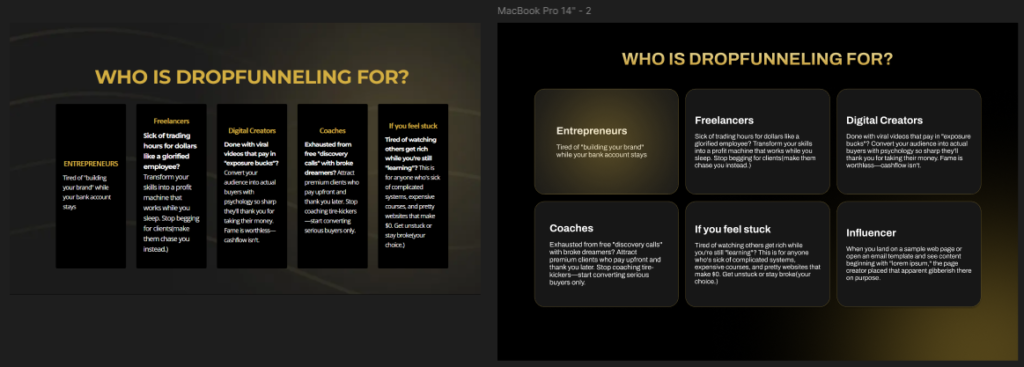 high ticket vsl landing page visual issues