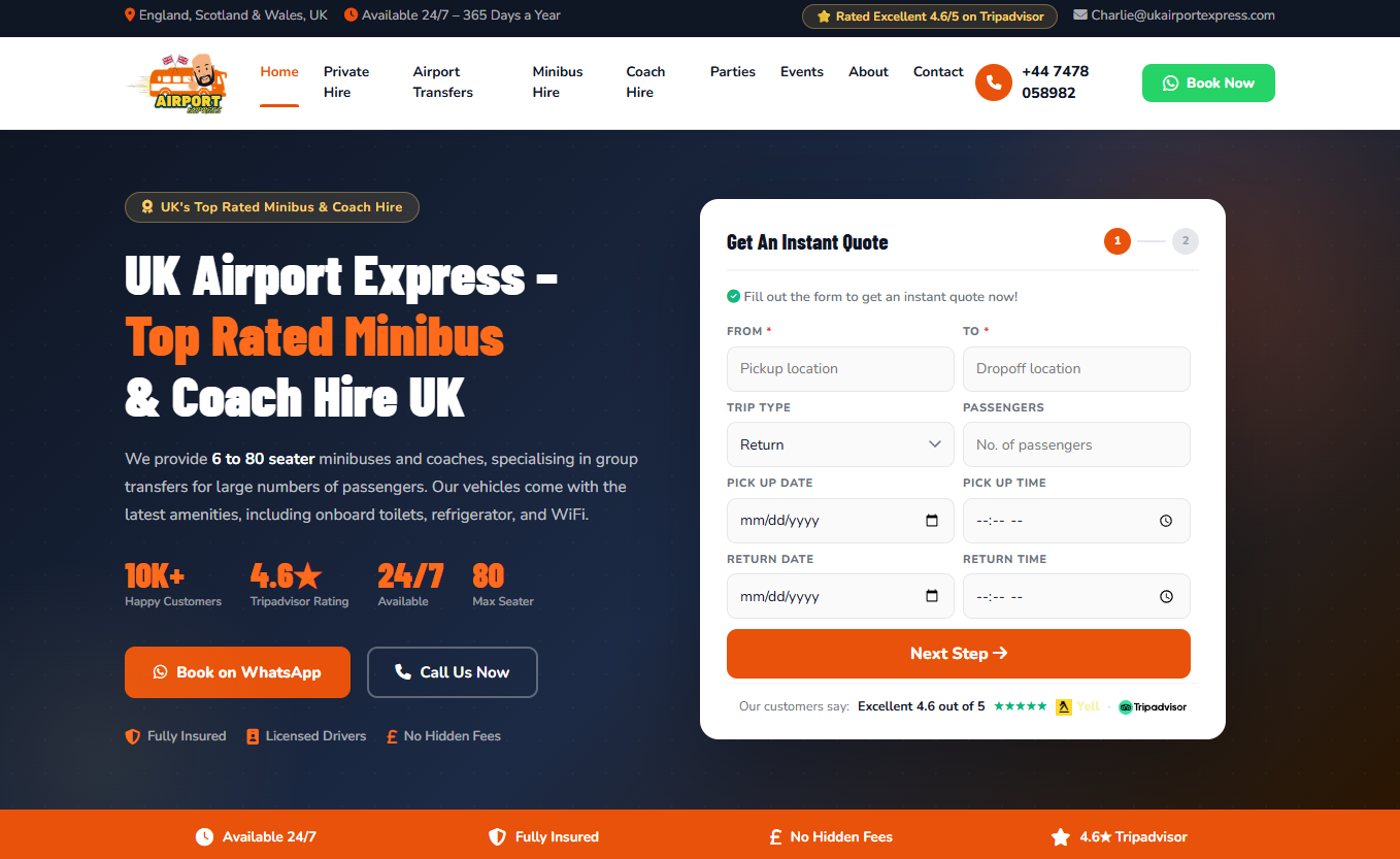 UK Airport Express website